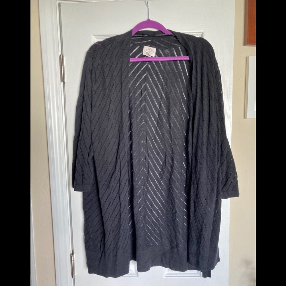 BOGO - free with purchase- St. John’s Bay Black Shawl Sweater